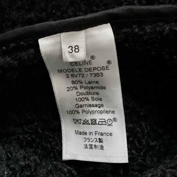 CÉLINE BLACK WOOL TWEED COCOON QUILTED DRESS SIZE 38 BY PHOEBE PHILO - Picture 9 of 11